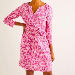 Boden Kelsey Linen Tunic Party Pink Spotty Paisley Sz 16/18R